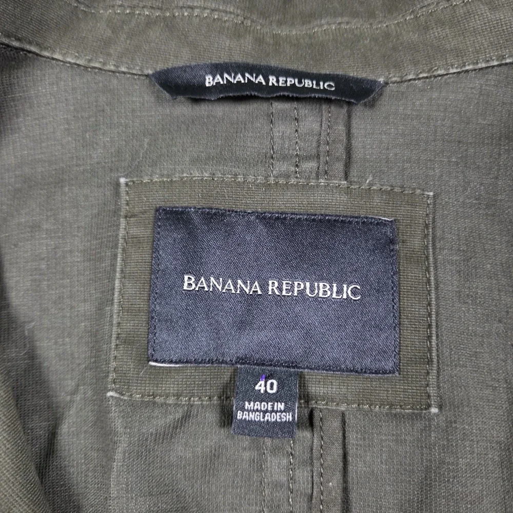 Banana Republic Blazer Mens 40 Unstructured Olive Jacket Safari Cotton